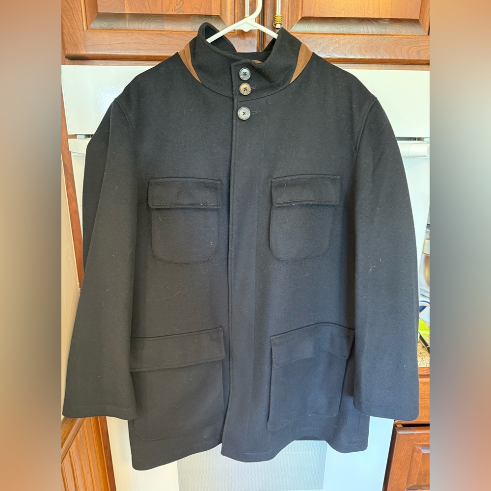 Robert Talbott Coat Size Large 
Sleeve length 24.25”
Shoulder to hem 31”